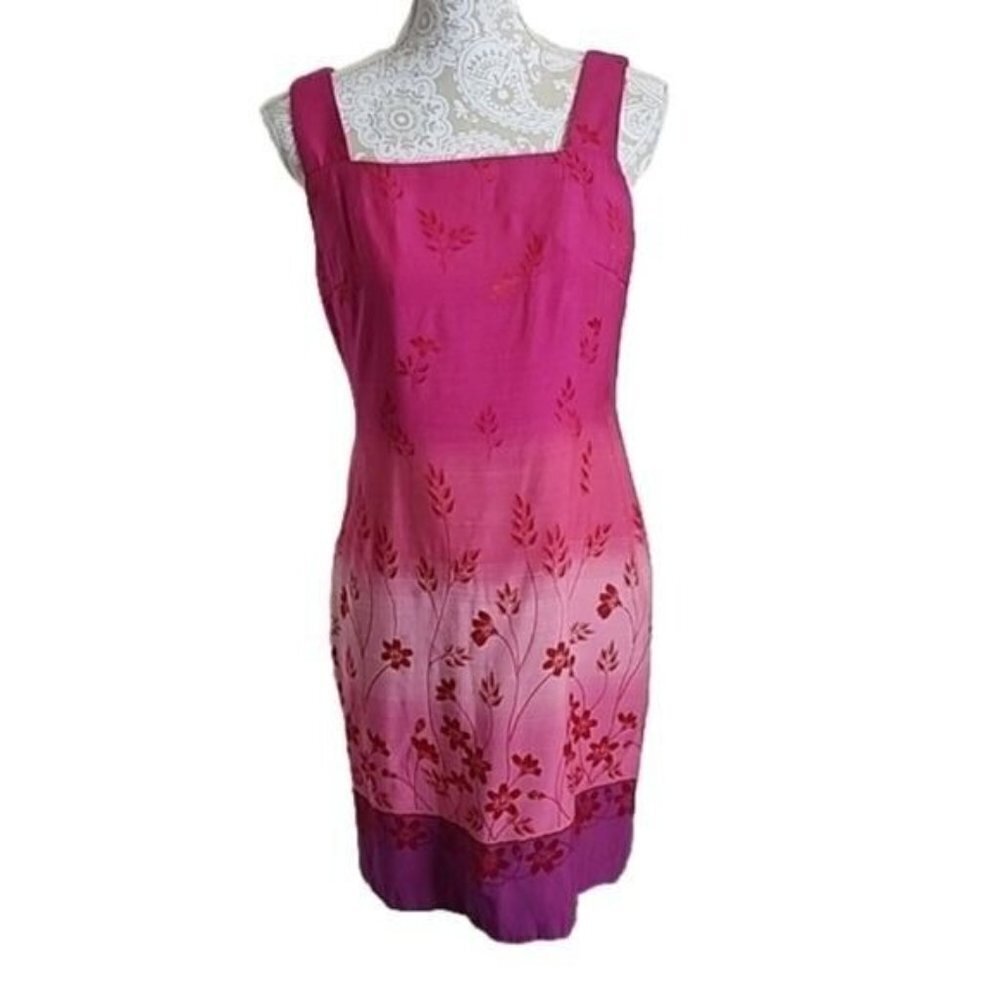Miss Scarlett Dress Tank Vintage pink floral sheath Mini Women's Petite 10P